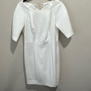 Shoshanna White Silk-Lined 1/4 sleeve Dress